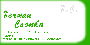 herman csonka business card